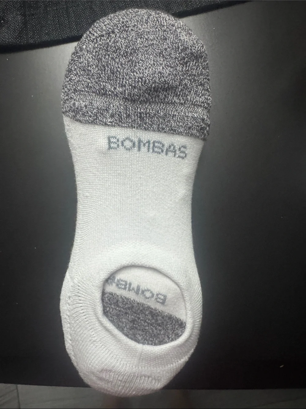 Bombas Men's Cushioned No-Show Sock in White and Heather Gray 2 pairs